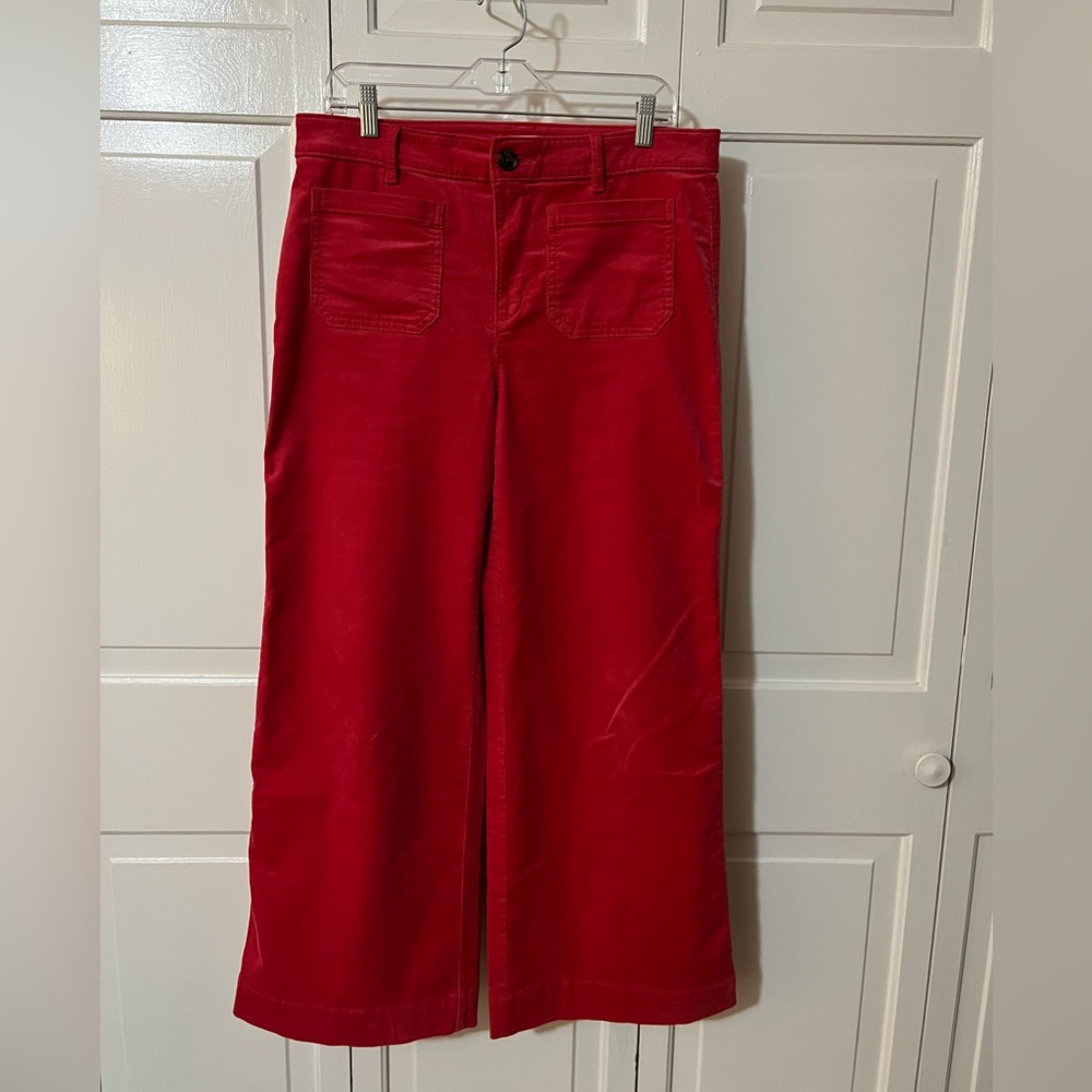 Loft Palmer wide leg corduroy pants in Berry Glow